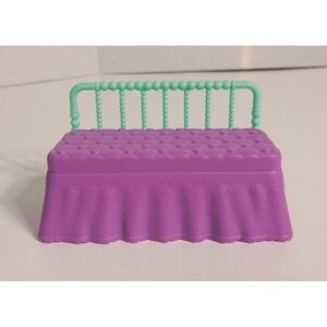 Barbie Club Chelsea Playhouse Purple Quilted Day Bed w/Backrest, Doll Furniture